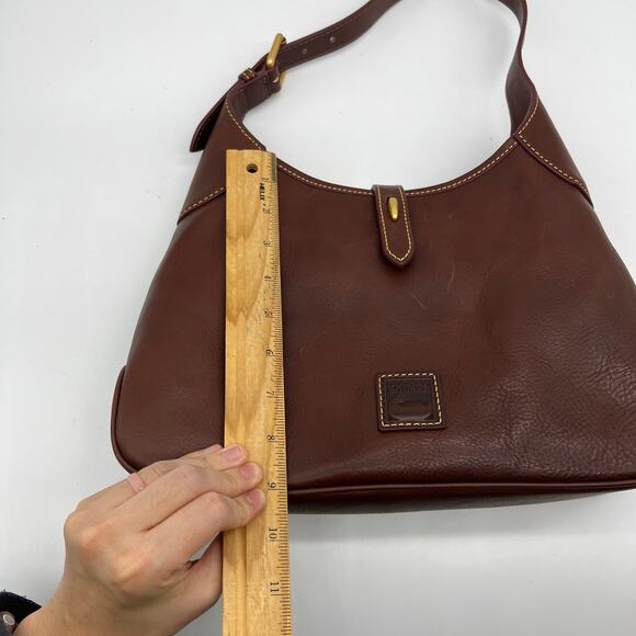 Dooney & Bourke Handbags Florentine Leather Crescent Hobo Brown Natural - Picture 8 of 16